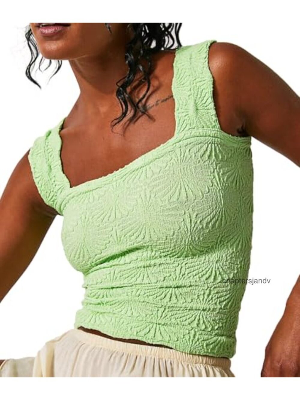 Women's Crop Tank Top Square Neck Wide Strap Slim Fit Flower Going Out Cami Tops